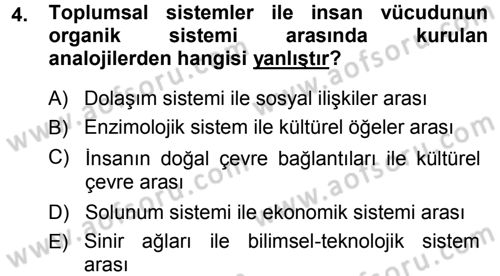 Ekonomi Sosyolojisi Dersi 2013 - 2014 Yılı (Final) Dönem Sonu Sınav Soruları 4. Soru