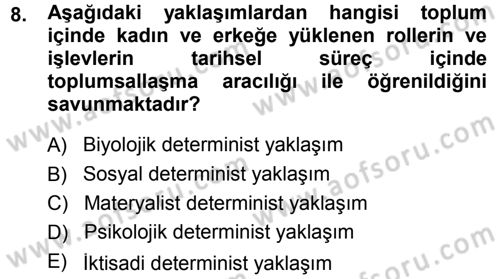 Ekonomi Sosyolojisi Dersi 2013 - 2014 Yılı (Final) Dönem Sonu Sınav Soruları 8. Soru