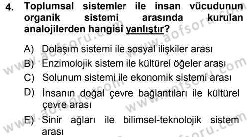 Ekonomi Sosyolojisi Dersi 2013 - 2014 Yılı Tek Ders Sınav Soruları 4. Soru