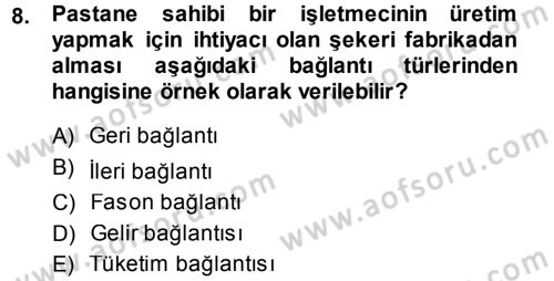 Ekonomi Sosyolojisi Dersi 2013 - 2014 Yılı Tek Ders Sınav Soruları 8. Soru