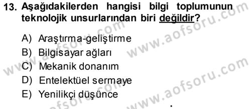 Ekonomi Sosyolojisi Dersi Ara Sınavı Deneme Sınav Soruları 13. Soru