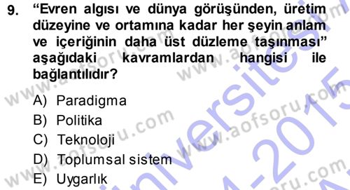 Ekonomi Sosyolojisi Dersi Ara Sınavı Deneme Sınav Soruları 9. Soru