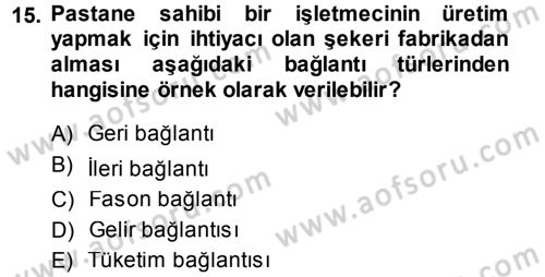 Ekonomi Sosyolojisi Dersi 2014 - 2015 Yılı (Final) Dönem Sonu Sınav Soruları 15. Soru
