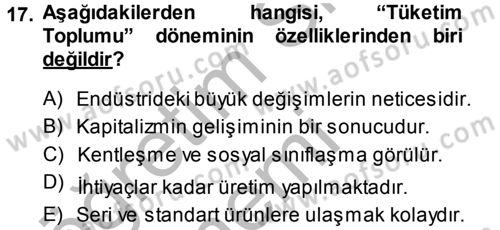 Ekonomi Sosyolojisi Dersi 2014 - 2015 Yılı (Final) Dönem Sonu Sınav Soruları 17. Soru