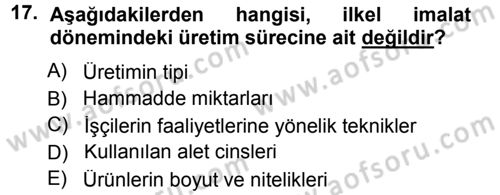 Ekonomi Sosyolojisi Dersi 2014 - 2015 Yılı Tek Ders Sınav Soruları 17. Soru