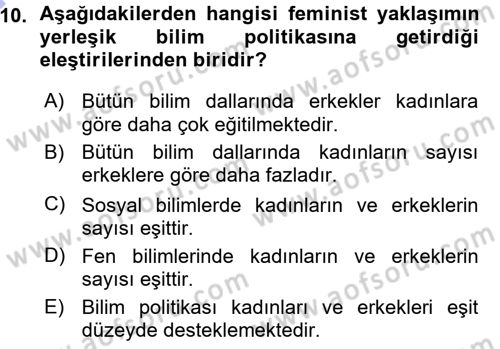 Ekonomi Sosyolojisi Dersi Ara Sınavı Deneme Sınav Soruları 10. Soru