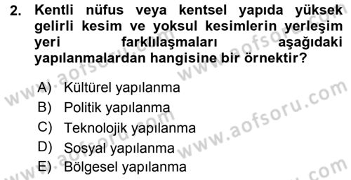 Ekonomi Sosyolojisi Dersi Ara Sınavı Deneme Sınav Soruları 2. Soru