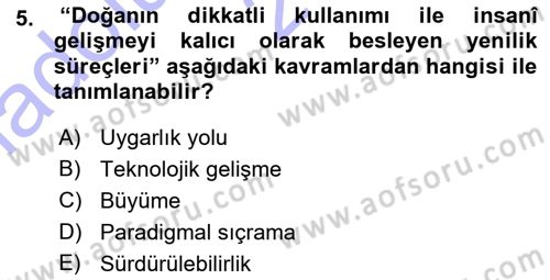 Ekonomi Sosyolojisi Dersi Ara Sınavı Deneme Sınav Soruları 5. Soru