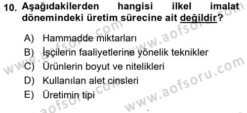 Ekonomi Sosyolojisi Dersi 2015 - 2016 Yılı (Final) Dönem Sonu Sınav Soruları 10. Soru