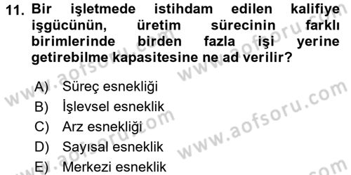 Ekonomi Sosyolojisi Dersi 2015 - 2016 Yılı (Final) Dönem Sonu Sınav Soruları 11. Soru