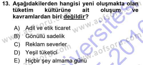 Ekonomi Sosyolojisi Dersi 2015 - 2016 Yılı (Final) Dönem Sonu Sınav Soruları 13. Soru