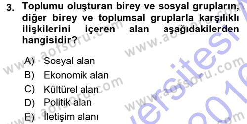 Ekonomi Sosyolojisi Dersi 2015 - 2016 Yılı (Final) Dönem Sonu Sınav Soruları 3. Soru