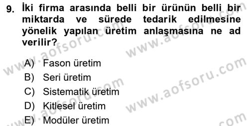 Ekonomi Sosyolojisi Dersi 2015 - 2016 Yılı (Final) Dönem Sonu Sınav Soruları 9. Soru