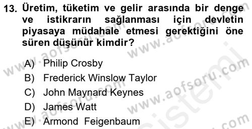 Ekonomi Sosyolojisi Dersi 2015 - 2016 Yılı Tek Ders Sınav Soruları 13. Soru