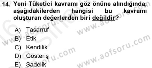 Ekonomi Sosyolojisi Dersi 2015 - 2016 Yılı Tek Ders Sınav Soruları 14. Soru