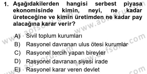 Ekonomi Sosyolojisi Dersi 2016 - 2017 Yılı 3 Ders Sınav Soruları 1. Soru