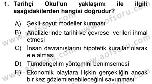 Ekonomi Sosyolojisi Dersi 2016 - 2017 Yılı (Vize) Ara Sınav Soruları 1. Soru