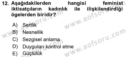 Ekonomi Sosyolojisi Dersi 2016 - 2017 Yılı (Vize) Ara Sınav Soruları 12. Soru