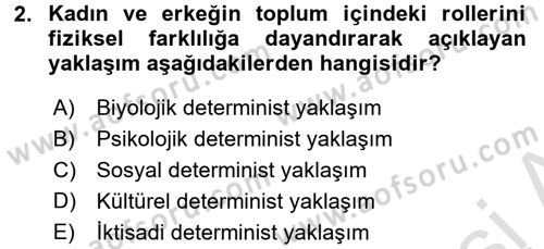 Ekonomi Sosyolojisi Dersi 2016 - 2017 Yılı (Vize) Ara Sınav Soruları 2. Soru