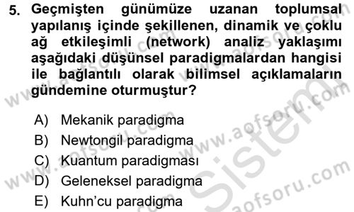 Ekonomi Sosyolojisi Dersi 2016 - 2017 Yılı (Vize) Ara Sınav Soruları 5. Soru