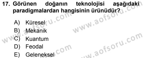 Ekonomi Sosyolojisi Dersi 2016 - 2017 Yılı (Final) Dönem Sonu Sınav Soruları 17. Soru