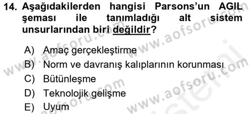 Ekonomi Sosyolojisi Dersi 2017 - 2018 Yılı 3 Ders Sınav Soruları 14. Soru