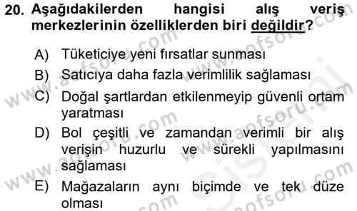Ekonomi Sosyolojisi Dersi 2017 - 2018 Yılı 3 Ders Sınav Soruları 20. Soru