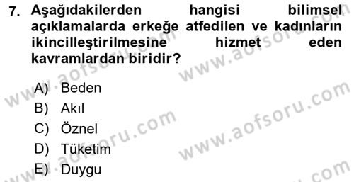 Ekonomi Sosyolojisi Dersi 2018 - 2019 Yılı 3 Ders Sınav Soruları 7. Soru
