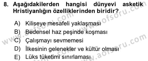 Ekonomi Sosyolojisi Dersi 2018 - 2019 Yılı (Final) Dönem Sonu Sınav Soruları 8. Soru