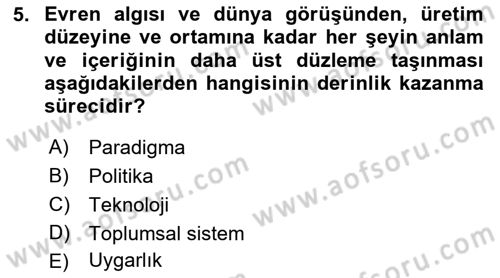 Ekonomi Sosyolojisi Dersi 2018 - 2019 Yılı Yaz Okulu Sınav Soruları 5. Soru