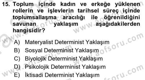 Ekonomi Sosyolojisi Dersi Ara Sınavı Deneme Sınav Soruları 15. Soru