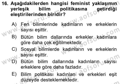 Ekonomi Sosyolojisi Dersi Ara Sınavı Deneme Sınav Soruları 16. Soru