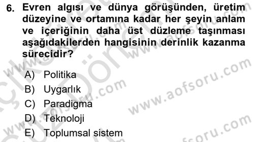 Ekonomi Sosyolojisi Dersi 2019 - 2020 Yılı (Vize) Ara Sınav Soruları 6. Soru