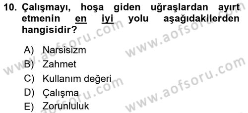 Ekonomi Sosyolojisi Dersi 2020 - 2021 Yılı Yaz Okulu Sınav Soruları 10. Soru