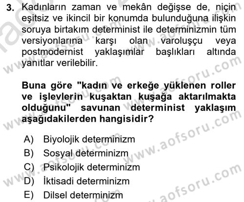 Ekonomi Sosyolojisi Dersi 2021 - 2022 Yılı (Vize) Ara Sınav Soruları 3. Soru