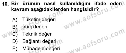 Ekonomi Sosyolojisi Dersi 2021 - 2022 Yılı (Final) Dönem Sonu Sınavı 10. Soru