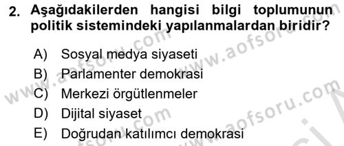 Ekonomi Sosyolojisi Dersi Ara Sınavı Deneme Sınav Soruları 2. Soru