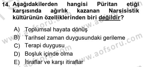 Ekonomi Sosyolojisi Dersi 2022 - 2023 Yılı (Final) Dönem Sonu Sınav Soruları 14. Soru
