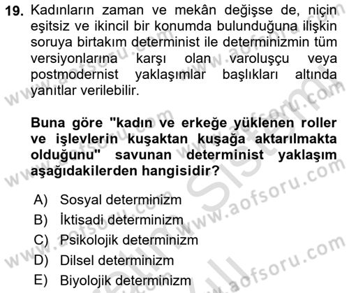 Ekonomi Sosyolojisi Dersi 2022 - 2023 Yılı Yaz Okulu Sınav Soruları 19. Soru