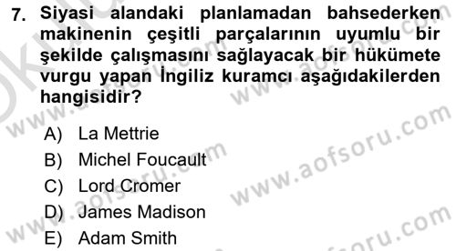 Ekonomi Sosyolojisi Dersi 2022 - 2023 Yılı Yaz Okulu Sınav Soruları 7. Soru