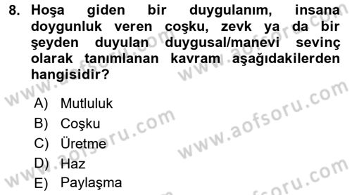 Ekonomi Sosyolojisi Dersi 2022 - 2023 Yılı Yaz Okulu Sınav Soruları 8. Soru