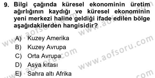 Ekonomi Sosyolojisi Dersi 2022 - 2023 Yılı Yaz Okulu Sınav Soruları 9. Soru