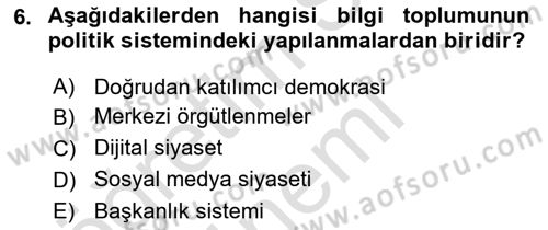 Ekonomi Sosyolojisi Dersi Ara Sınavı Deneme Sınav Soruları 6. Soru