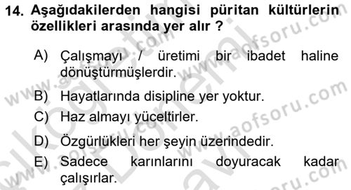 Ekonomi Sosyolojisi Dersi 2023 - 2024 Yılı (Final) Dönem Sonu Sınav Soruları 14. Soru