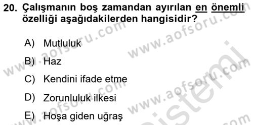 Ekonomi Sosyolojisi Dersi 2023 - 2024 Yılı (Final) Dönem Sonu Sınav Soruları 20. Soru