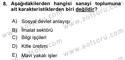 Ekonomi Sosyolojisi Dersi 2023 - 2024 Yılı (Final) Dönem Sonu Sınav Soruları 8. Soru