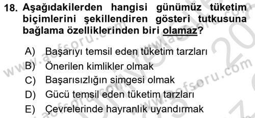 Ekonomi Sosyolojisi Dersi 2023 - 2024 Yılı Yaz Okulu Sınavı 18. Soru