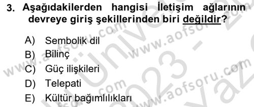 Ekonomi Sosyolojisi Dersi 2023 - 2024 Yılı Yaz Okulu Sınav Soruları 3. Soru