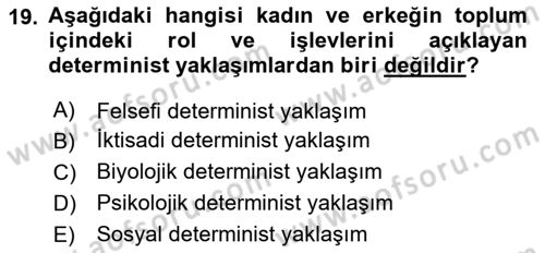 Ekonomi Sosyolojisi Dersi Ara Sınavı Deneme Sınav Soruları 19. Soru