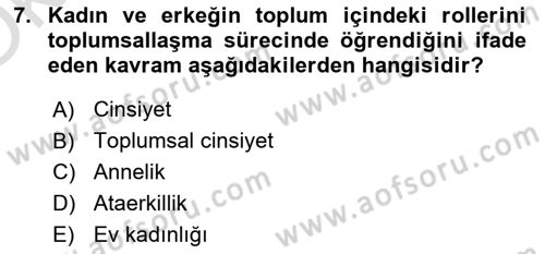Ekonomi Sosyolojisi Dersi 2024 - 2025 Yılı Yaz Okulu Sınav Soruları 7. Soru